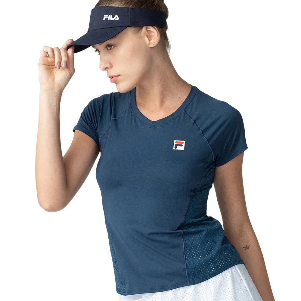 F12TN151-1453 Fila Prendas Blusas Femenino Women_Blouse_Sand Dark Blue