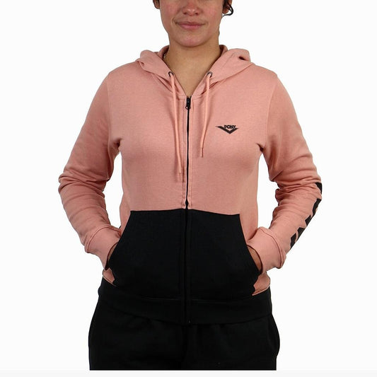 FP2205-69-1-Pony Prendas Jacket_Hodded_with_Zip Femenino FP2205 Old_Pink/Black