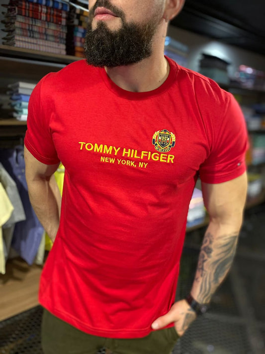 TMH-003 Tommy Hilfiger Remera Masculina Red