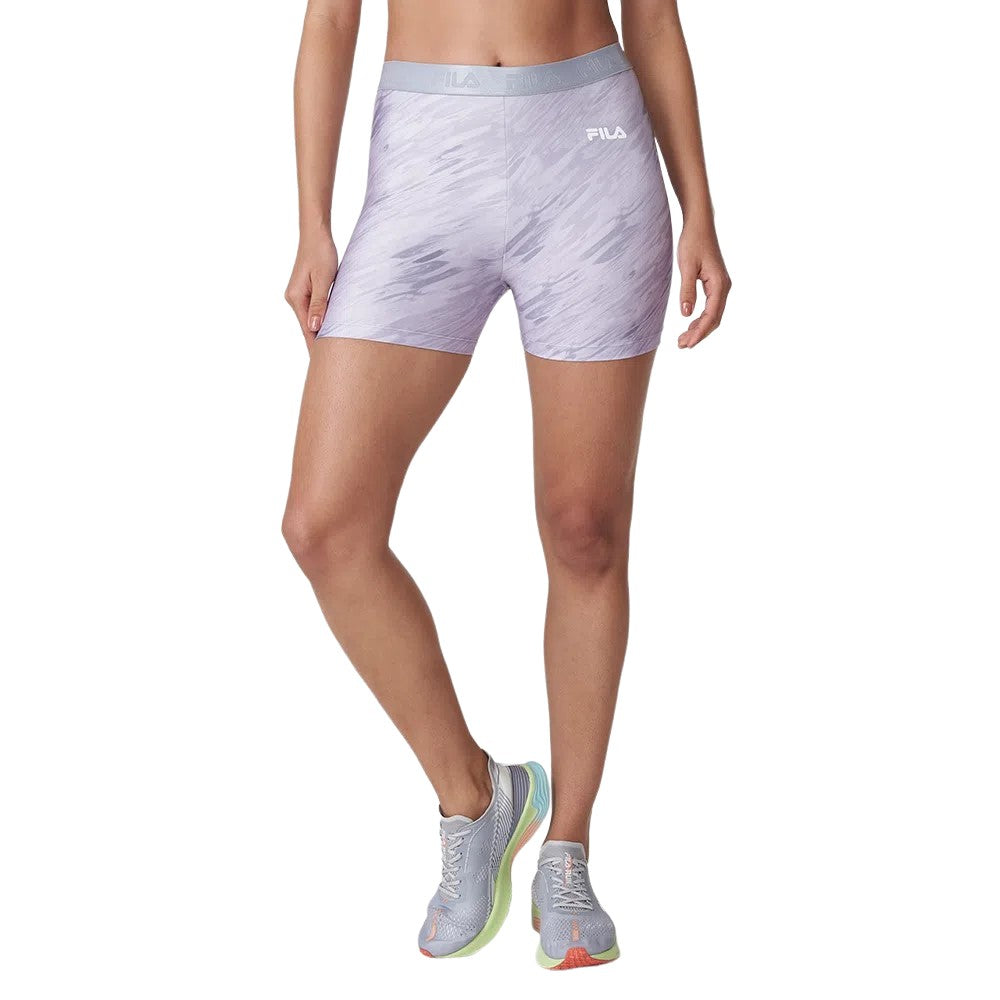 TR400144-2620 Fila Prendas Activewear Short Femenino Train_Elastic_II Estampado_Gris_Claro